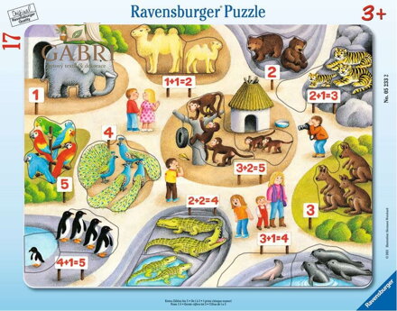 RAVENSBURGER Puzzle První počty do 5 v ZOO 17 dílků