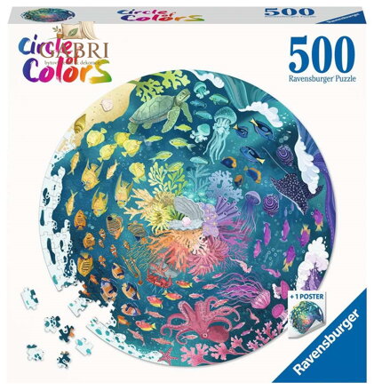 RAVENSBURGER Kulaté puzzle Kruh barev: Oceán 500 dílků