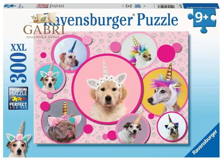 RAVENSBURGER Puzzle Roztomilí psí jednorožci XXL 300 dílků