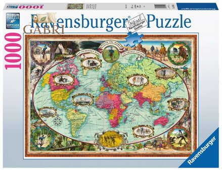 RAVENSBURGER Puzzle Cesta kolem světa na kole 1000 dílků