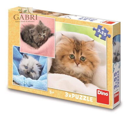 DINO Puzzle Roztomilá koťátka 3x55 dílků