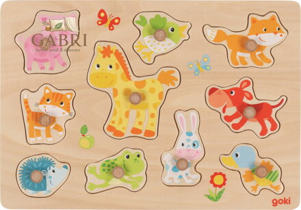 GOKI Dřevěná vkládačka Mláďata