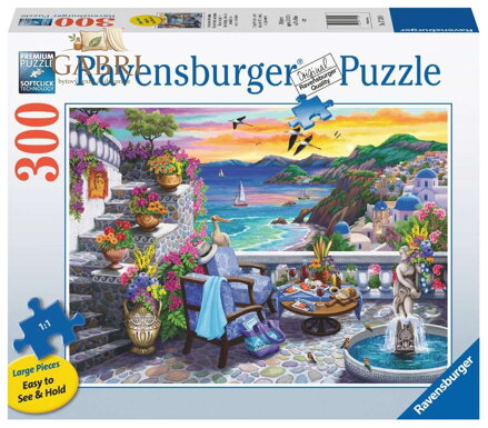 RAVENSBURGER Puzzle Západ slunce nad Santorini EXTRA 300 dílků