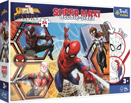 TREFL Oboustranné puzzle Spiderman jde do akce SUPER MAXI 24 dílků