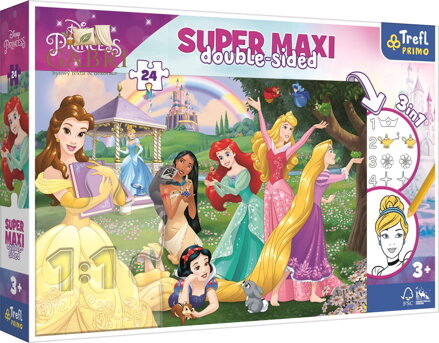 TREFL Oboustranné puzzle Veselé princezny SUPER MAXI 24 dílků