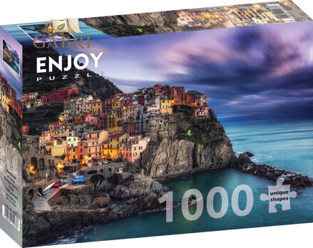 ENJOY Puzzle Manarola za soumraku, Cinque Terre, Itálie 1000 dílků