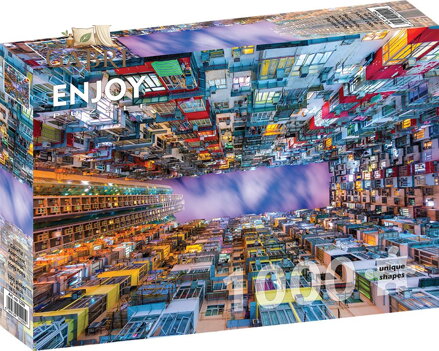 ENJOY Puzzle Barevný bytový dům, Hongkong 1000 dílků