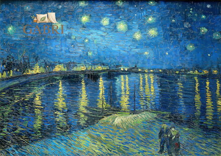 ENJOY Puzzle Vincent Van Gogh: Hvězdná noc nad Rhonou 1000 dílků