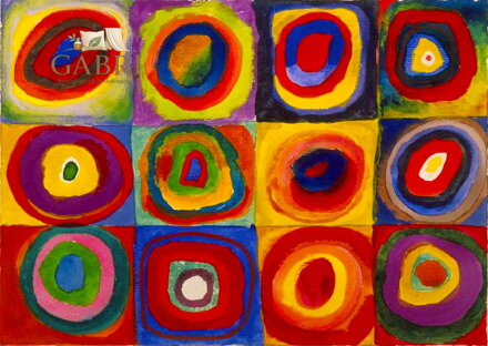 ENJOY Puzzle Vassily Kandinsky: Studie barev - Čtverce s kruhy 1000 dílků