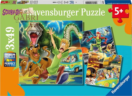 RAVENSBURGER Puzzle Scooby Doo: Noční děsy 3x49 dílků