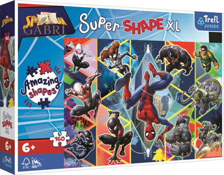 TREFL Puzzle Super Shape XL Spiderman: Přidej se 160 dílků
