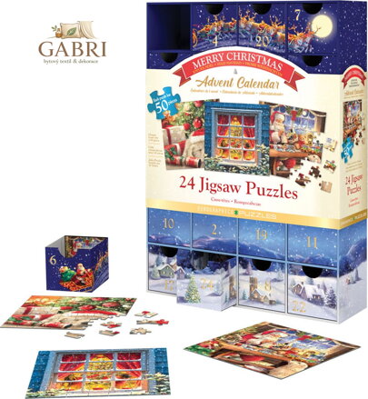 EUROGRAPHICS Puzzle Adventní kalendář: Veselé Vánoce 24x50 dílků