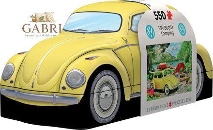 EUROGRAPHICS Puzzle v plechové krabičce Volkswagen Brouk v kempu 550 dílků