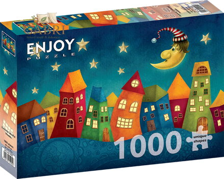 ENJOY Puzzle Vybarvené domečky 1000 dílků