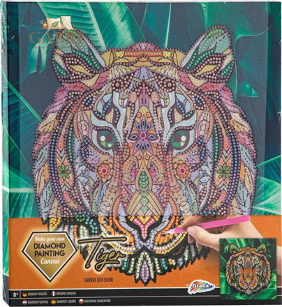 GRAFIX Diamantové malování na rámu Tygr 30x30cm