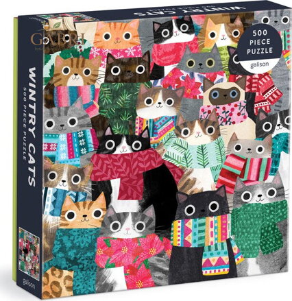 GALISON Čtvercové puzzle Zimní kočky 500 dílků