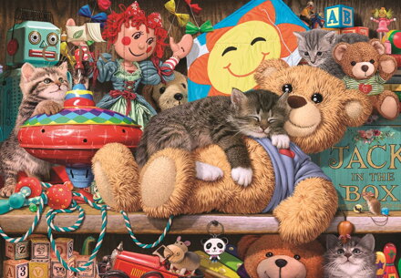 ANATOLIAN Puzzle Koťata na poličce s hračkami 260 dílků