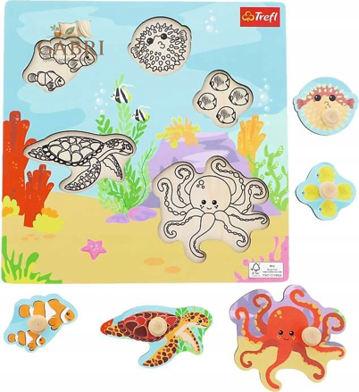 TREFL Dřevěná vkládačka Pod vodou