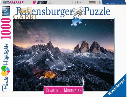 RAVENSBURGER Puzzle Dechberoucí hory: Dolomitské věže, Itálie 1000 dílků