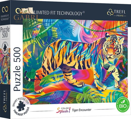 TREFL Puzzle UFT Color Splash: Setkání s tygrem 500 dílků