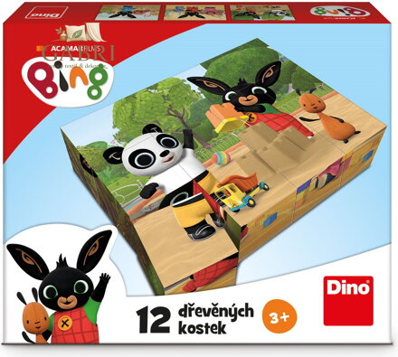 DINO Obrázkové kostky Bing, 12 kostek