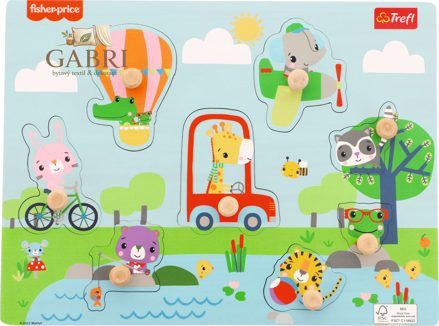 TREFL Dřevěná vkládačka Fisher Price Zvířátka
