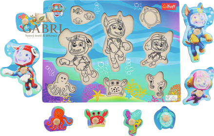 TREFL Dřevěná vkládačka Tlapková patrola: Pod vodou