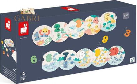 JANOD Vkládací puzzle Moje první čísla 2v1 (10+10 dílků)