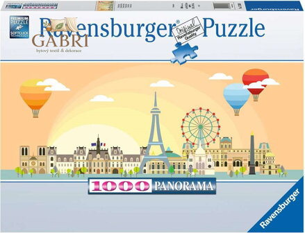 RAVENSBURGER Panoramatické puzzle Den v Paříži 1000 dílků