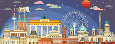 RAVENSBURGER Panoramatické puzzle Berlín v noci 1000 dílků