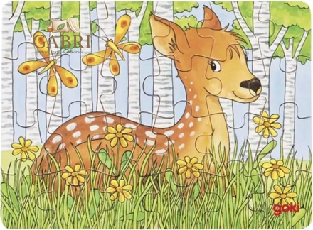 GOKI Dřevěné puzzle Lesní zvířátka: Koloušek 24 dílků