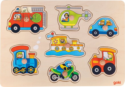 GOKI Dřevěná vkládačka Dopravní prostředky