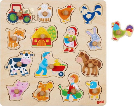 GOKI Dřevěná vkládačka Život na farmě