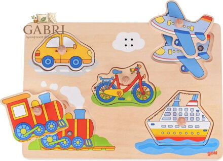 GOKI Dřevěná vkládačka se zvuky Doprava