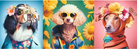 TREFL Panoramatické puzzle Psí týden módy 500 dílků