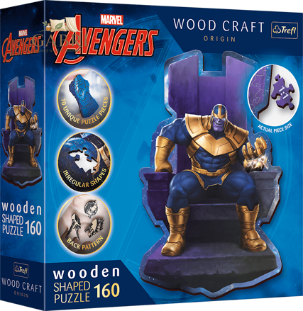 TREFL Wood Craft Origin puzzle Thanos na trůnu 160 dílků