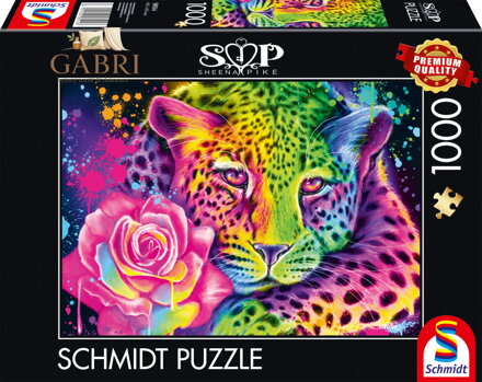 SCHMIDT Puzzle Neon: Leopard 1000 dílků