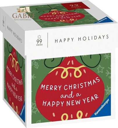 RAVENSBURGER Puzzle Happy Holidays: Veselé Vánoce a štastný nový rok 99 dílků