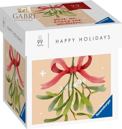 RAVENSBURGER Puzzle Happy Holidays: Setkáme se pod jmelím 99 dílků