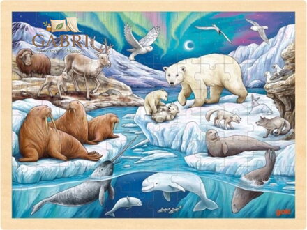 GOKI Dřevěné puzzle Polární noc 96 dílků