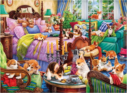 ANATOLIAN Puzzle Pejsci v posteli 1000 dílků