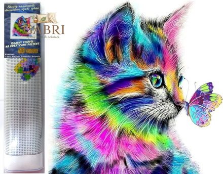 Norimpex Diamantové malování Kotě s motýlem 30x40cm