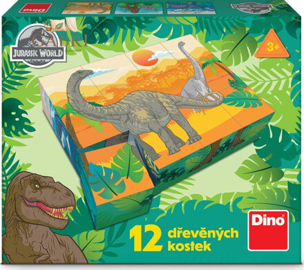 DINO Obrázkové kostky Jurský svět, 12 kostek