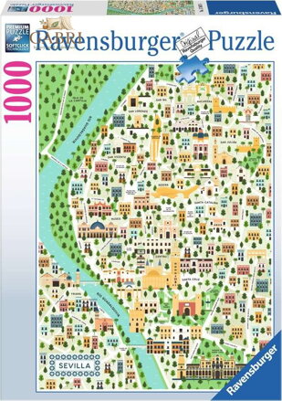 RAVENSBURGER Puzzle Mapa Sevilly 1000 dílků