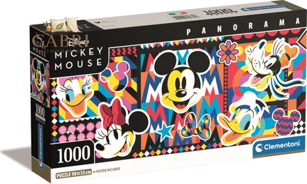 CLEMENTONI Panoramatické puzzle Disney Classics 1000 dílků