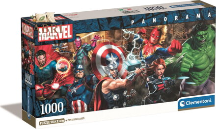 CLEMENTONI Panoramatické puzzle Avengers 1000 dílků