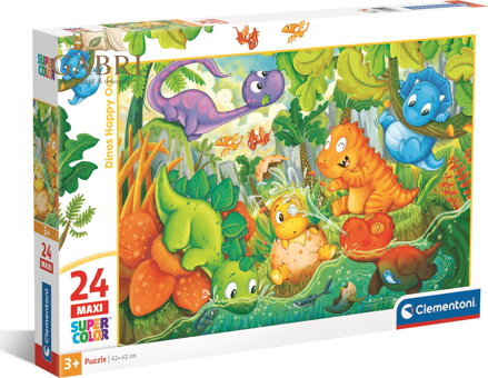 CLEMENTONI Puzzle Šťastná oáza dinosaurů MAXI 24 dílků