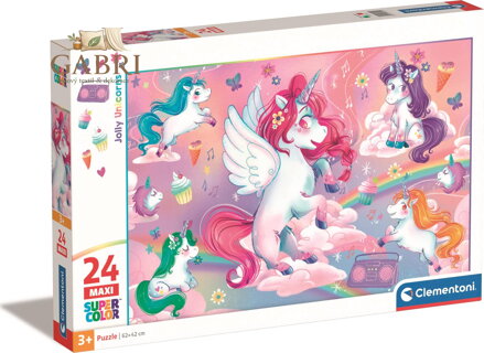 CLEMENTONI Puzzle Veselí jednorožci MAXI 24 dílků