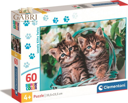 CLEMENTONI Puzzle Koťátka dvojčátka 60 dílků