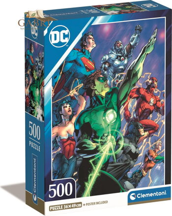 CLEMENTONI Puzzle DC Comics: Liga Spravedlnosti 500 dílků